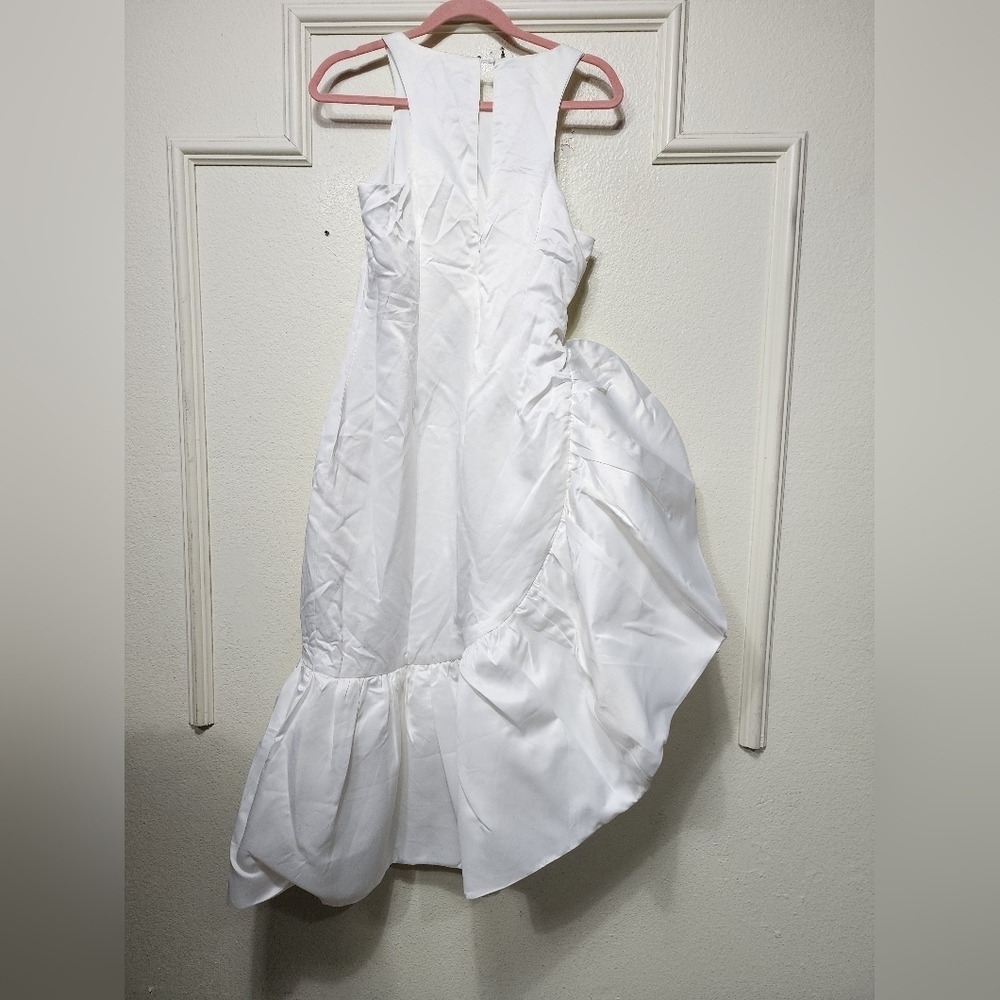 Lulus Magnificent Presence White Ruffled Asymmetrical Midi Dress Wedding Party - Picture 8 of 10